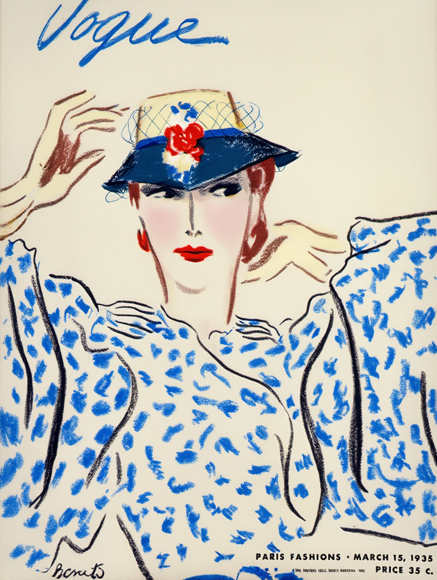 Vogue March 15, 1935 – Vintage Fashion Illustration Poster