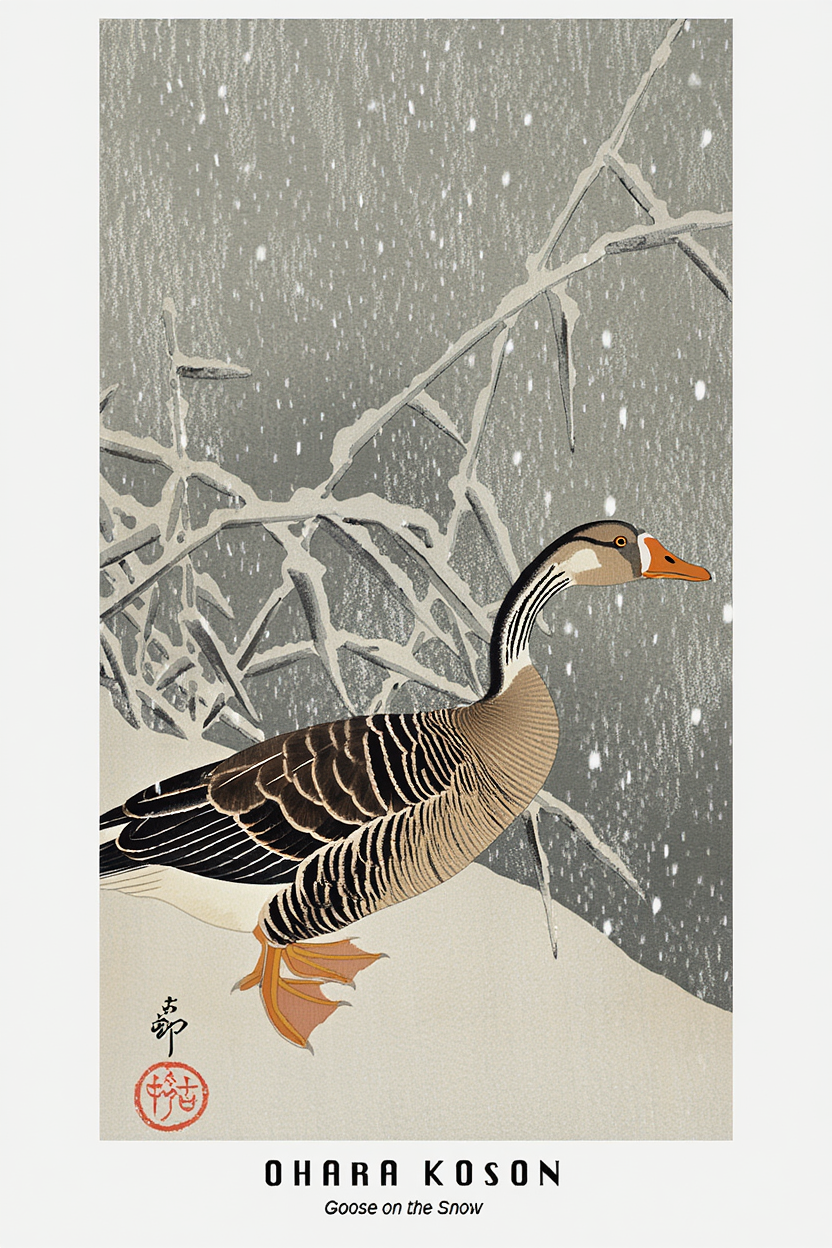 Ohara Koson - Goose on the Snow Poster