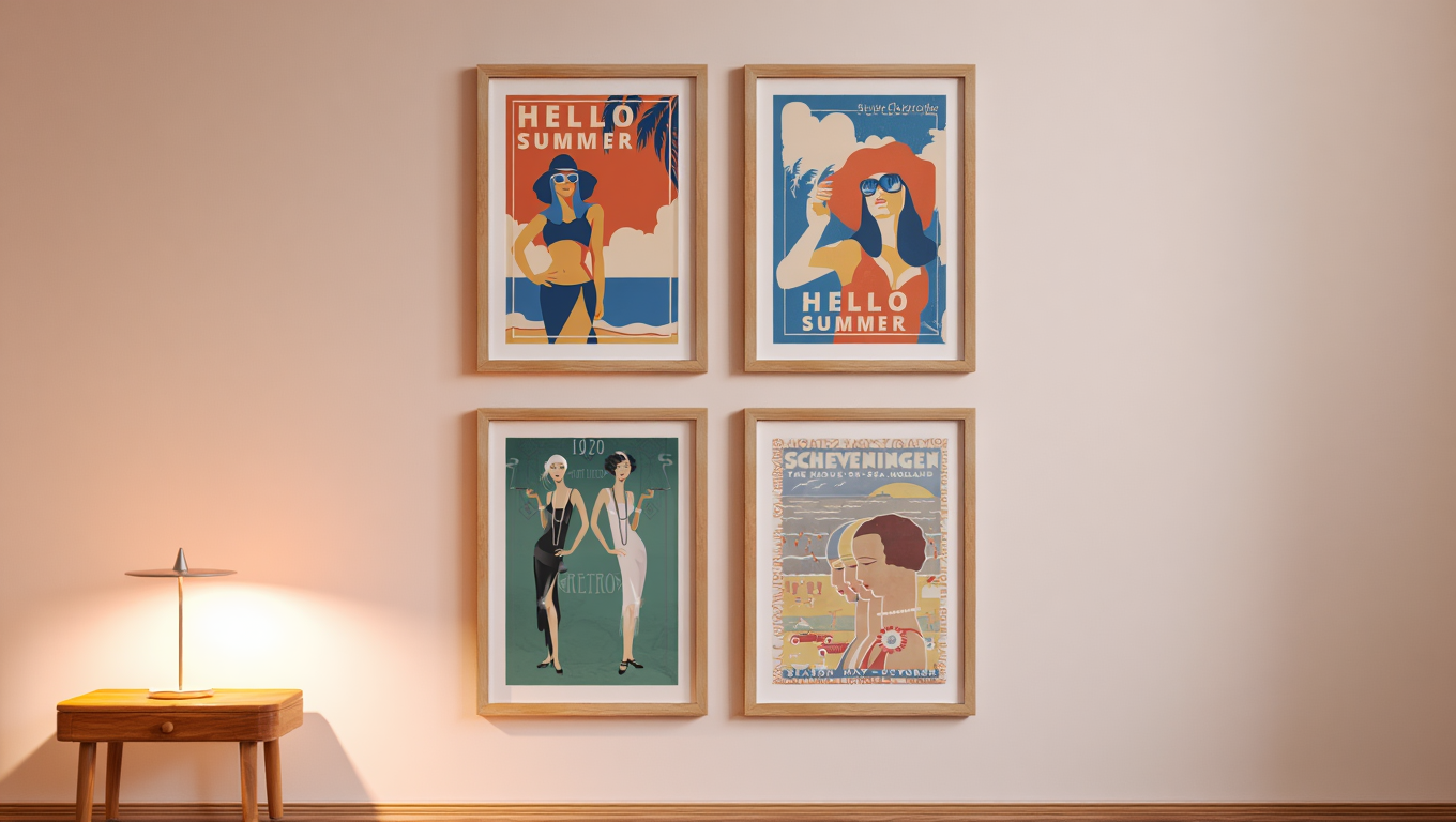 Mid-Century Retro – 4-Piece Wall Art Set