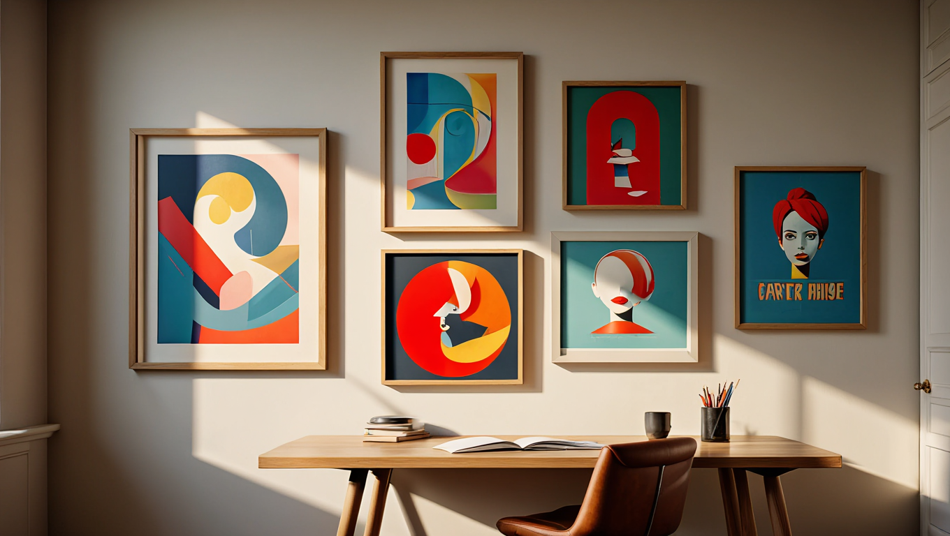 Mixed Modern & Vintage Wall Art – Set of 6 Prints