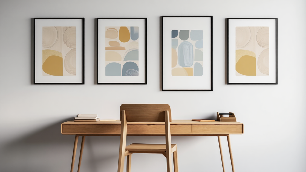 Nordic Abstract – Dining Room Set of 4 Modern Prints