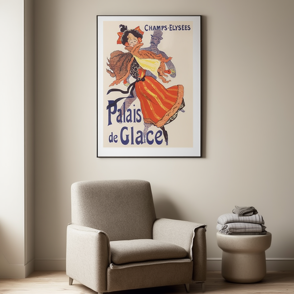 Les Palais de Glace Poster by Jules Chéret – Belle Époque French Advertising Art Print