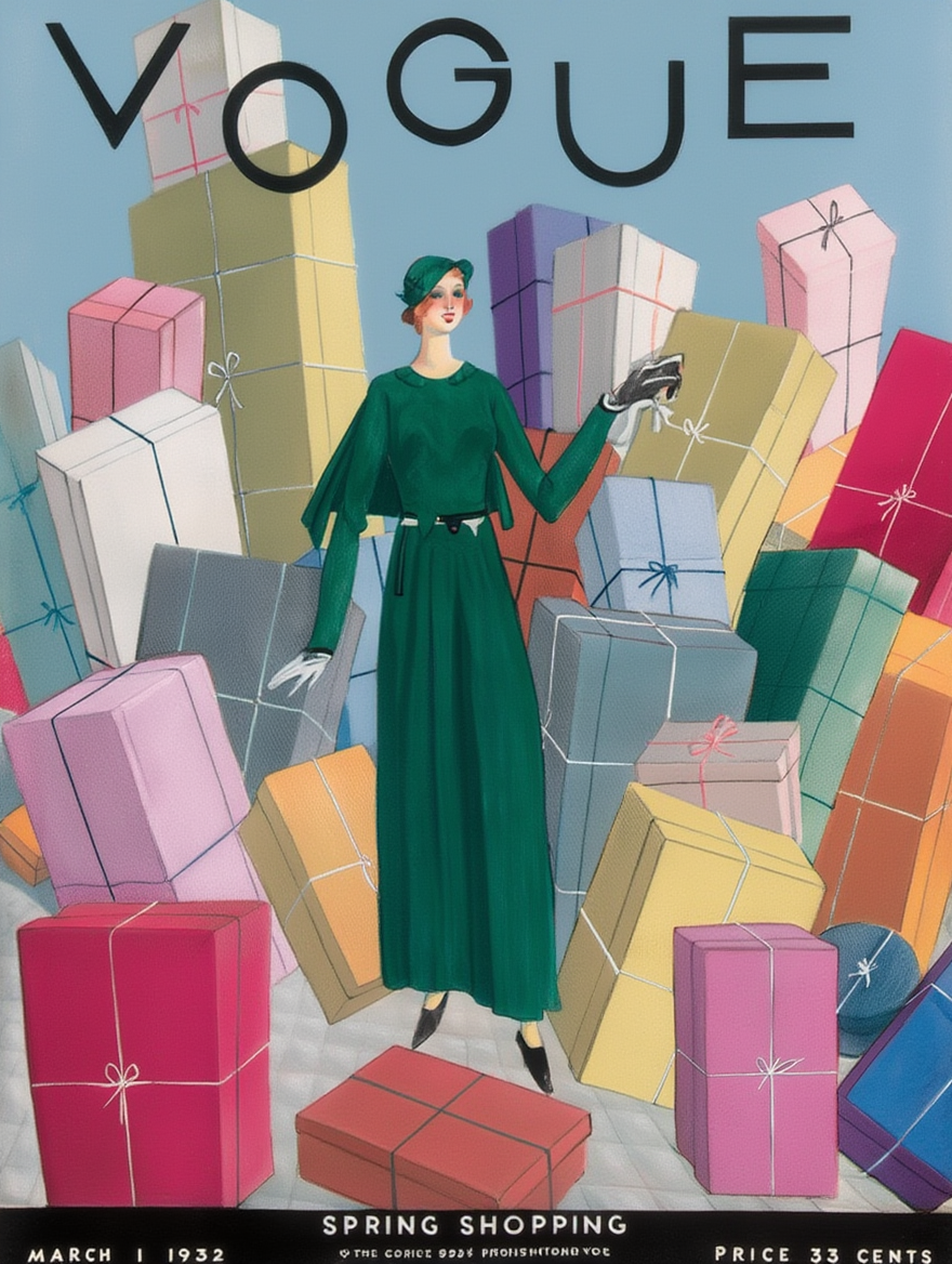 Vogue March 1, 1932 – Vintage Fashion Illustration Poster