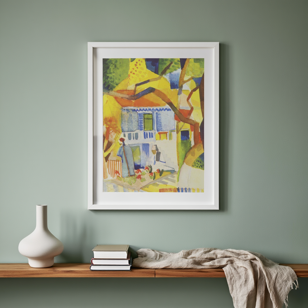 August Macke - Courtyard of the Country House, St Germain Poster