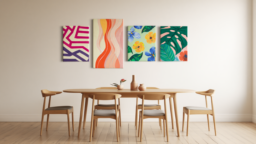 Vibrant Energy – Set of 4 Abstract Art Prints