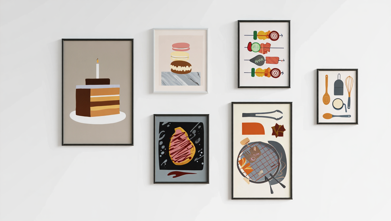 Food Aesthetic Wall Art – Set of 6