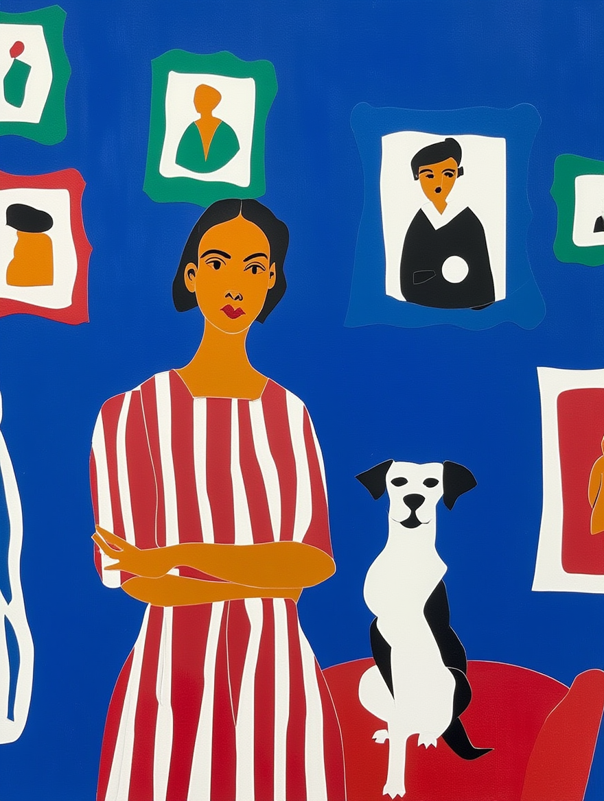 Quiet Moments – Woman with Dog Illustration