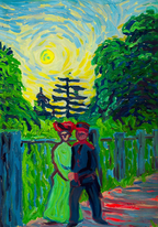 Moonrise, Soldier and Maiden – Ernst Ludwig Kirchner Poster | Expressionist Figurative & Landscape Art Print - Hakyarts