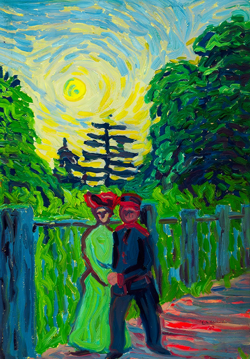 Ernst Ludwig Kirchner - Moonrise, Soldier and Maiden