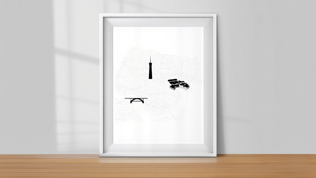 Porto City Map Poster – Black and White Minimalist Wall Art Print