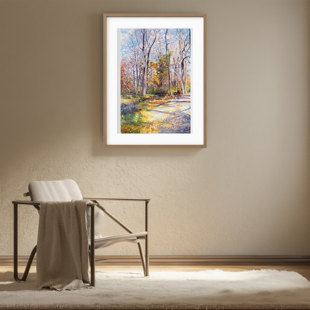 Autumn Woodland by Rudolf Schramm-Zittau (1874) – Vintage Autumn Landscape Art Print