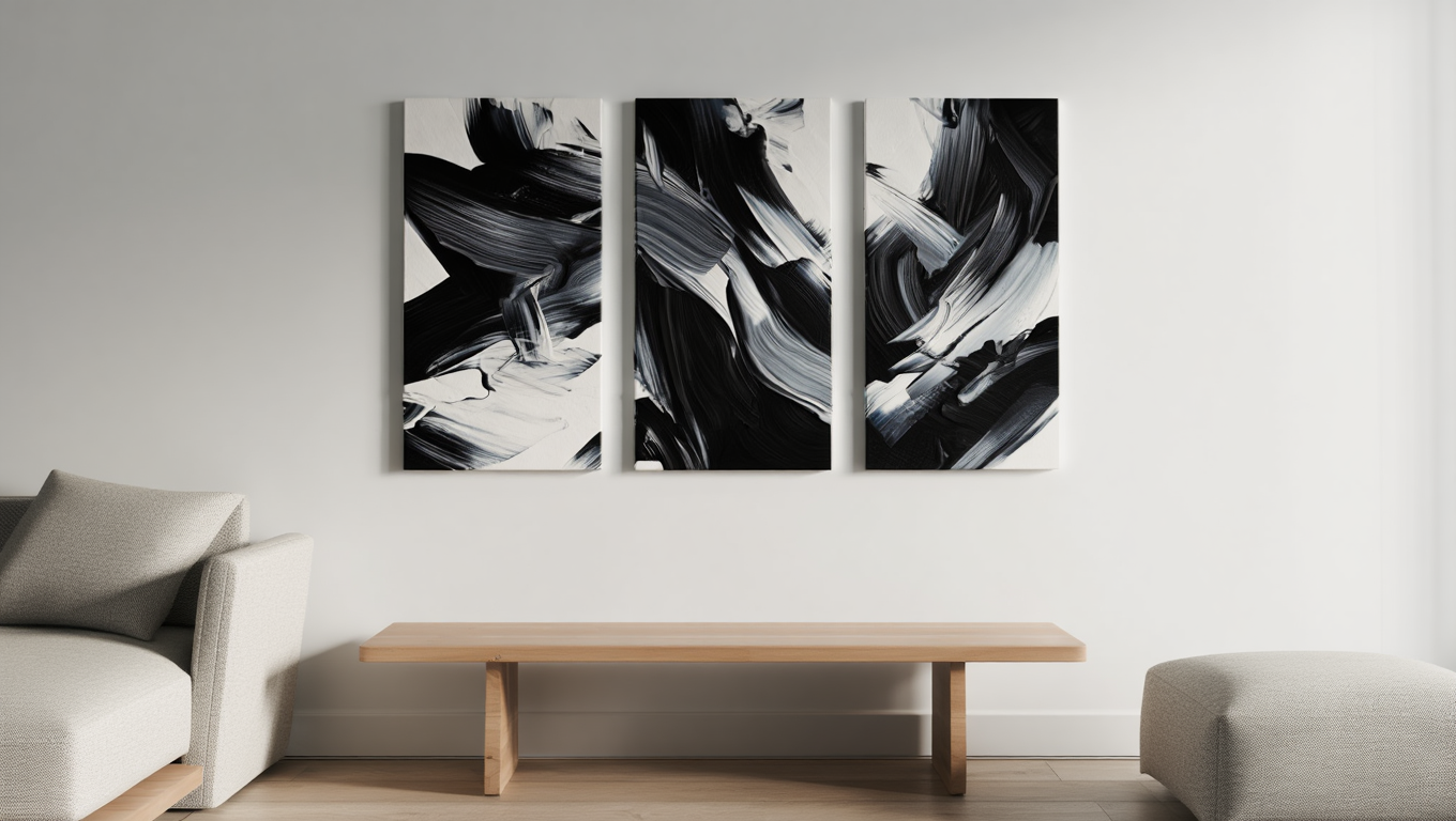 Expressive Black & White Art – Version 3 – Set of 3