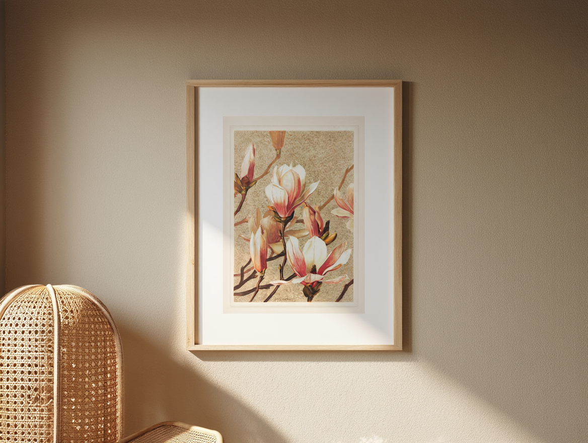 Magnolia by Louis Prang & Co, 1886 – Vintage Botanical Art Print | Classic Floral Wall Decor