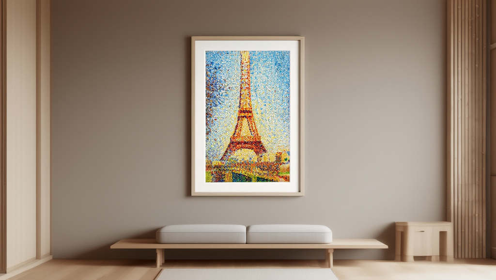 Georges Seurat – La Tour Eiffel Drawing Print (1889) – Vintage French Art Poster
