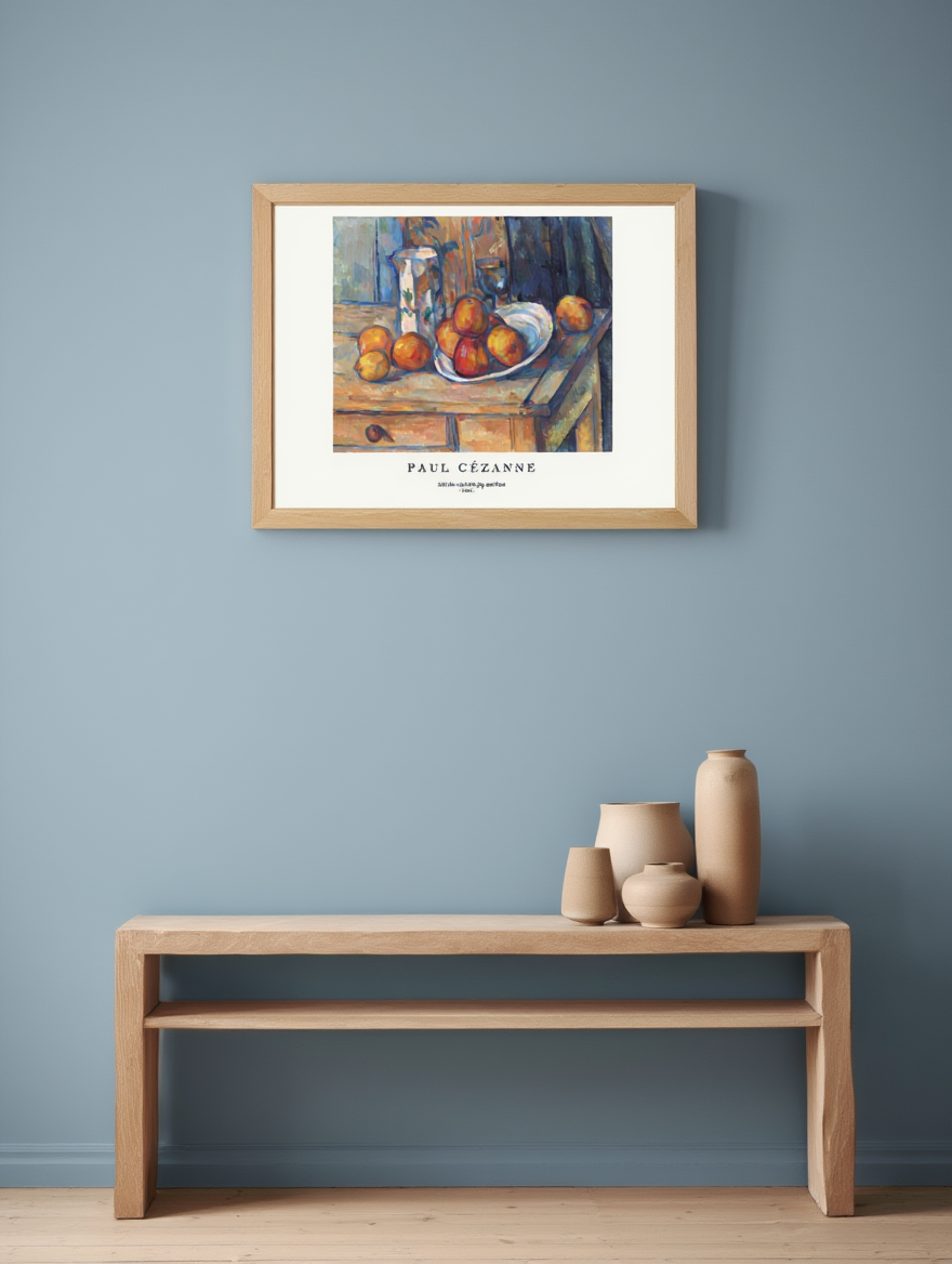Paul Cezanne - Still Life with Milk Jug and Fruit Poster | HakyArts