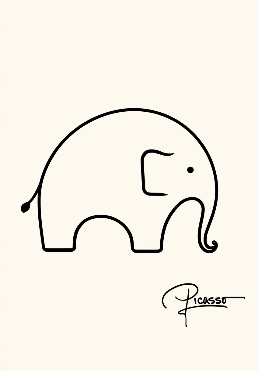 Set of 3 Wall Art Prints – Shadowed Foliage, Picasso Elephant II & Graceful Presence Collection