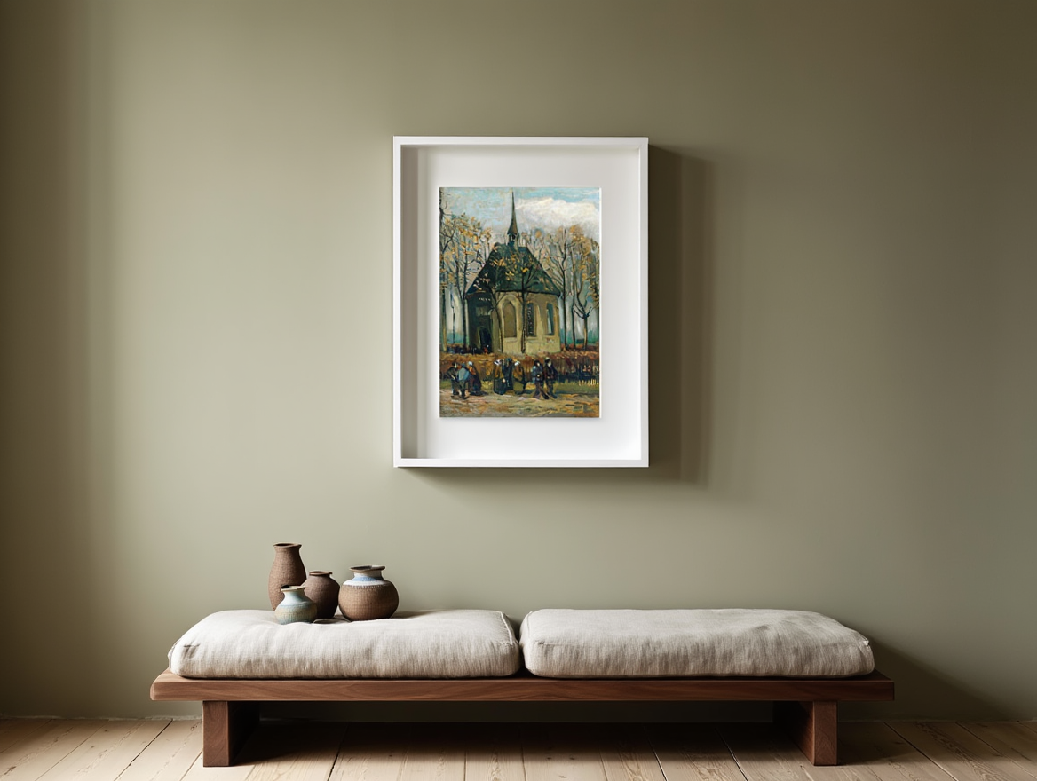 Congregation Leaving the Reformed Church in Nuenen (1884) – Vincent van Gogh Art Print | Early Dutch Period Wall Art