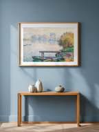 L’étang de Saint-Pierre, pêcheur et barques – Henri Lebasque Poster | Post-Impressionist Lakeside & Fishing Scene Art Print