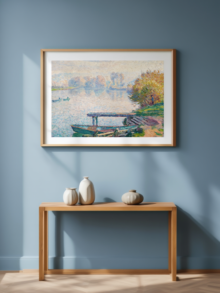 Henri Lebasque - L’étang de Saint-Pierre, pêcheur et barques