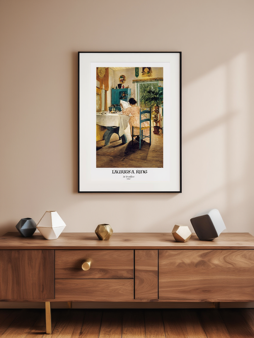 At Breakfast Poster