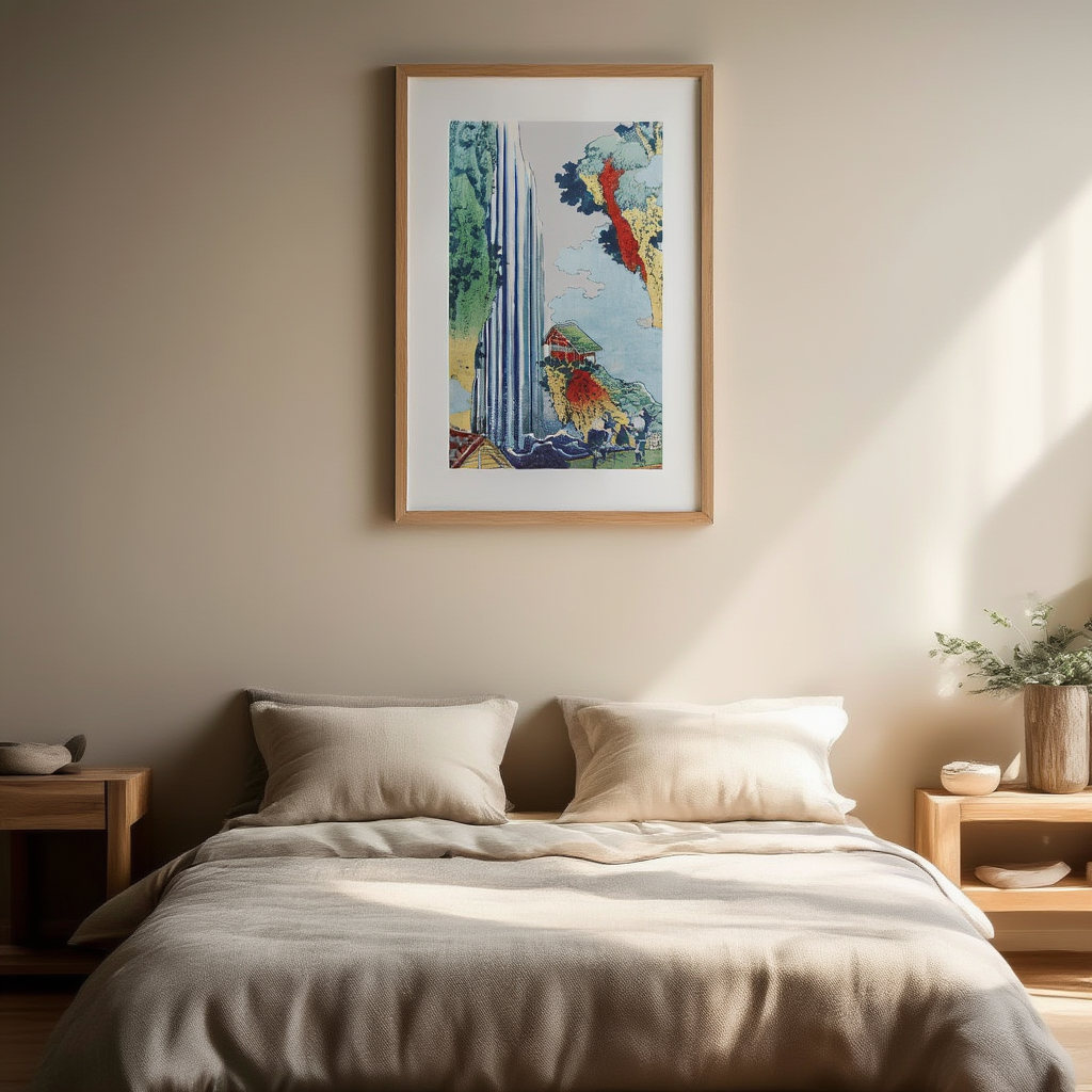 Ono Waterfall on the Kisokaidō – Katsushika Hokusai, 1832 – Vintage Japanese Ukiyo-e Art Print