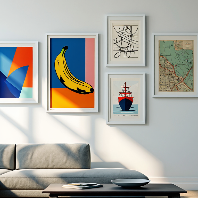 Mixed Abstract Pop Vintage Collection – Dining Room Set of 5