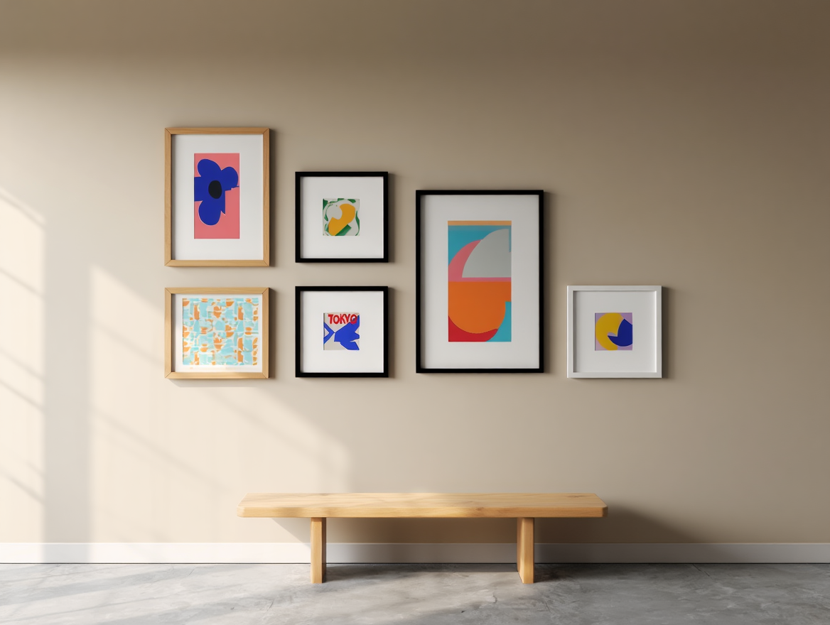 5 Prints – Colorful Mixed Floral Cities Abstract Art Collection