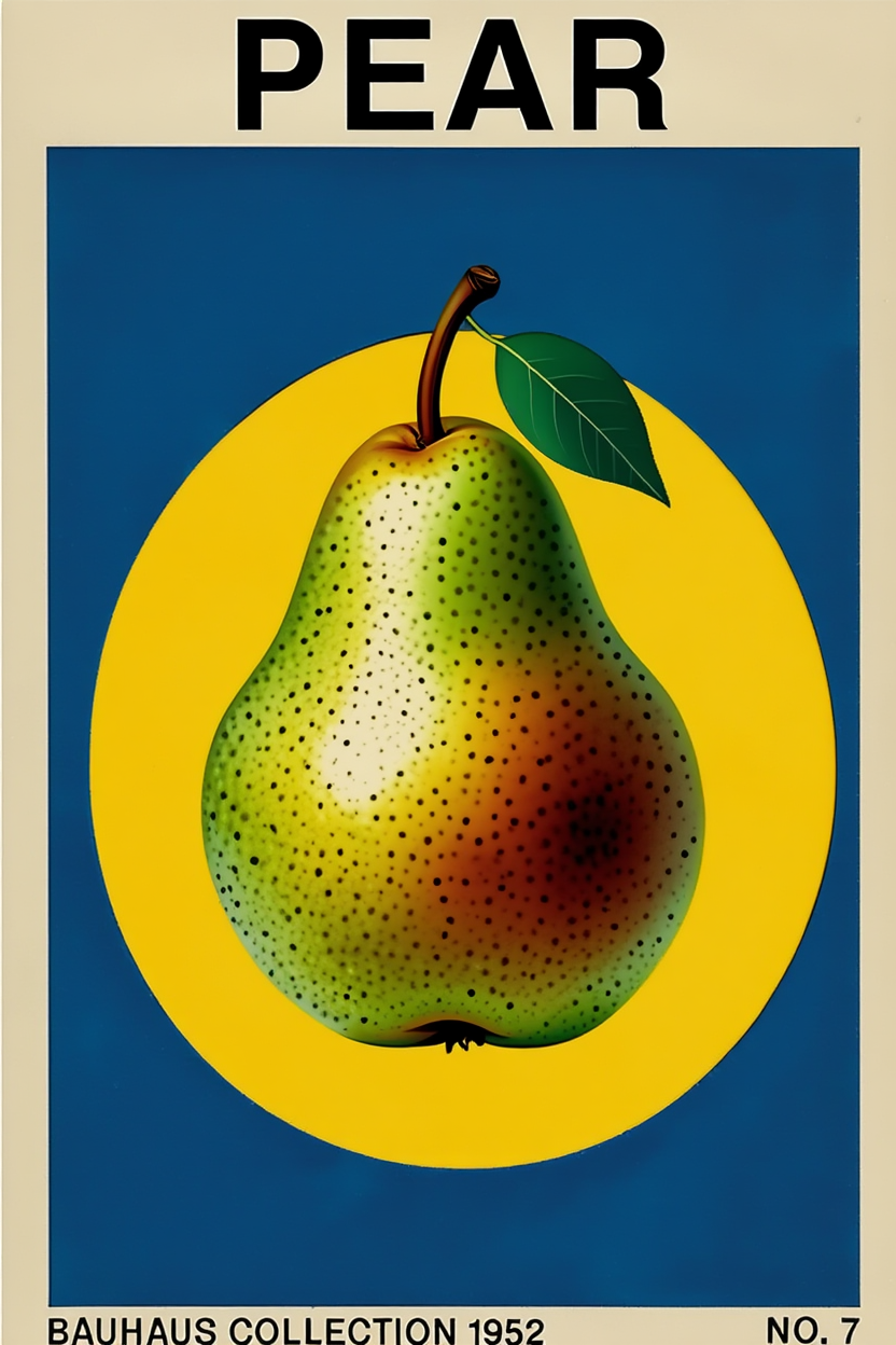 Bauhaus Pear Art Print – Modern Geometric Minimalist Wall Décor