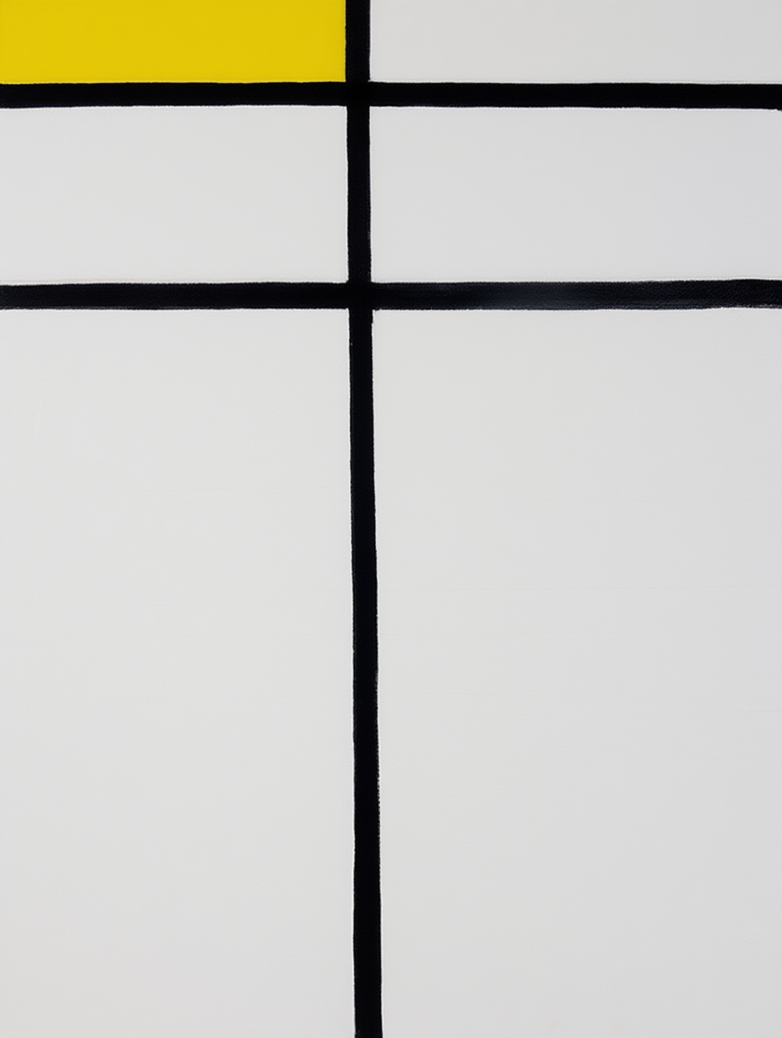 Composition with Double Line and Yellow by Piet Mondrian – Geometric Modern Art Print