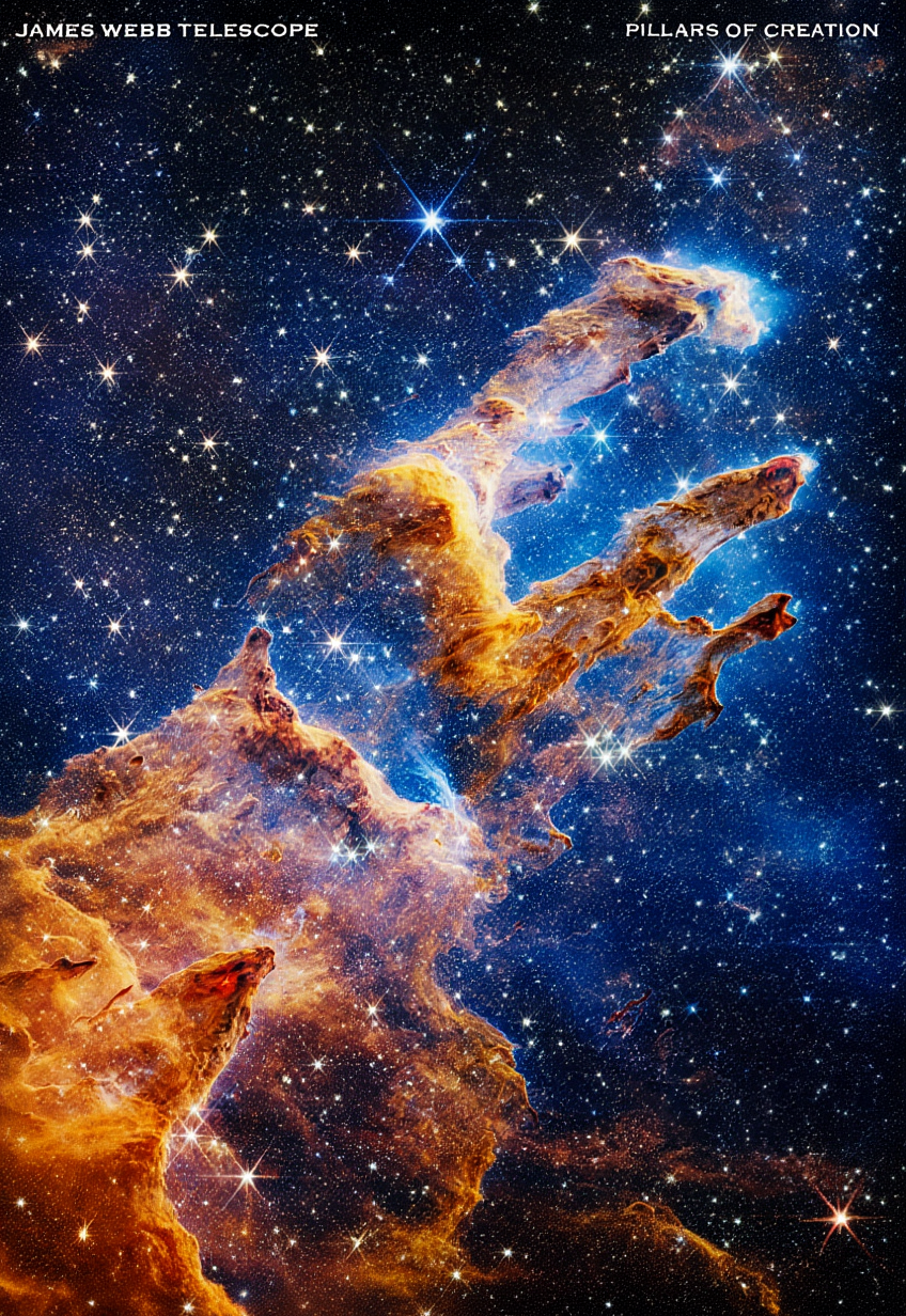 James Webb Telescope – Pillars of Creation – Space Art Print