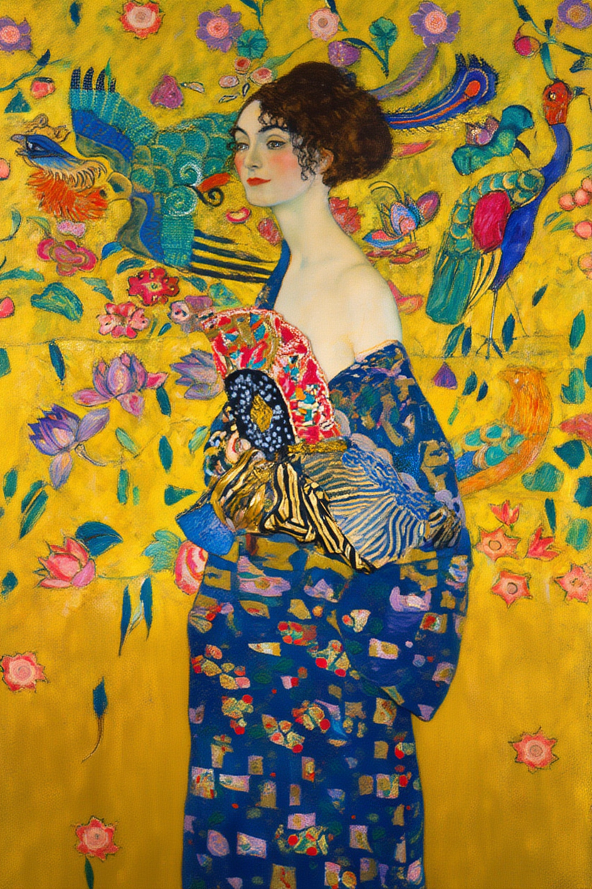 Gustav Klimt - Kvinde med vifte | HakyArts