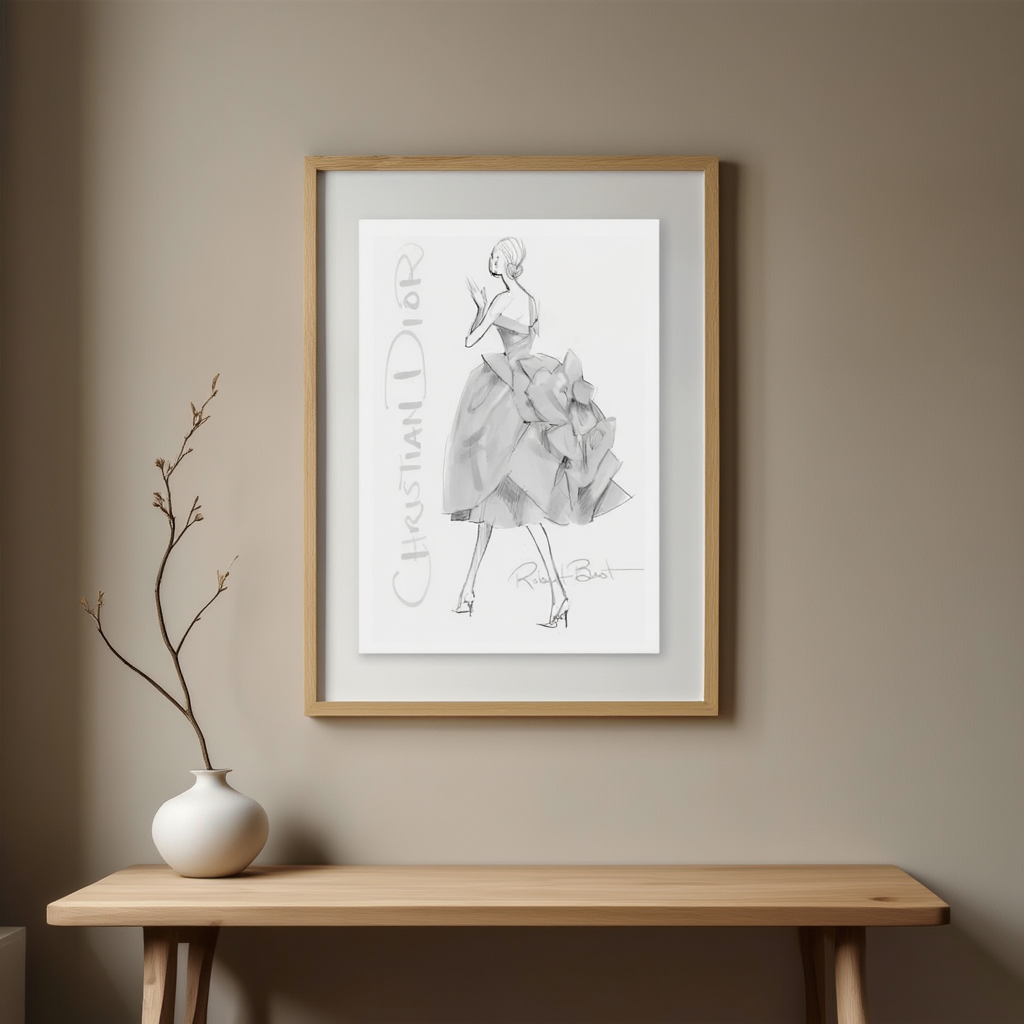 Dior Woman Line Art Poster | Minimalist Fashion Art Print