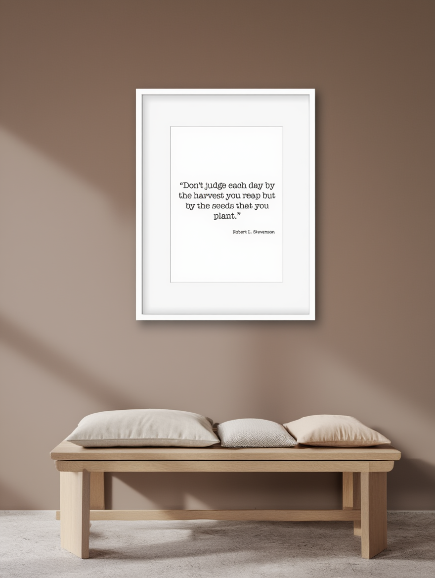 Don't Judge Each By The Harvest You Reap But By The Seeds That You Plant Poster