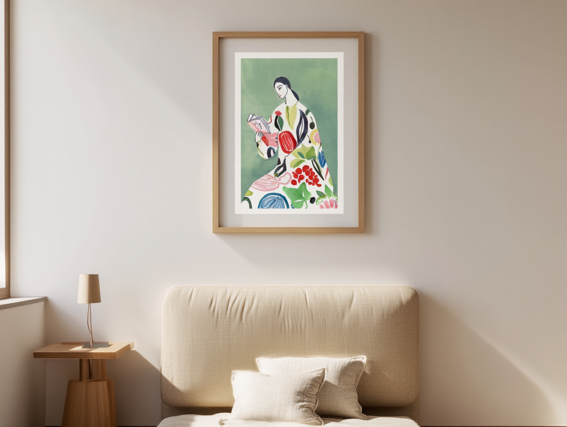 Botanical Figure – Woman Reading Print