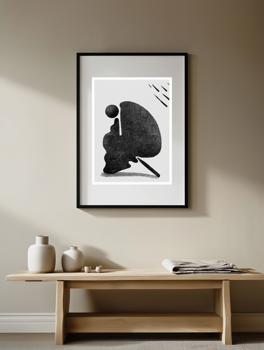Contemporary Abstract Black Shape No 1 Poster