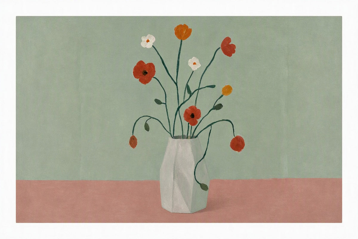 Canvas Print Loose Watercolor Florals I | Contemporary Floral Wall