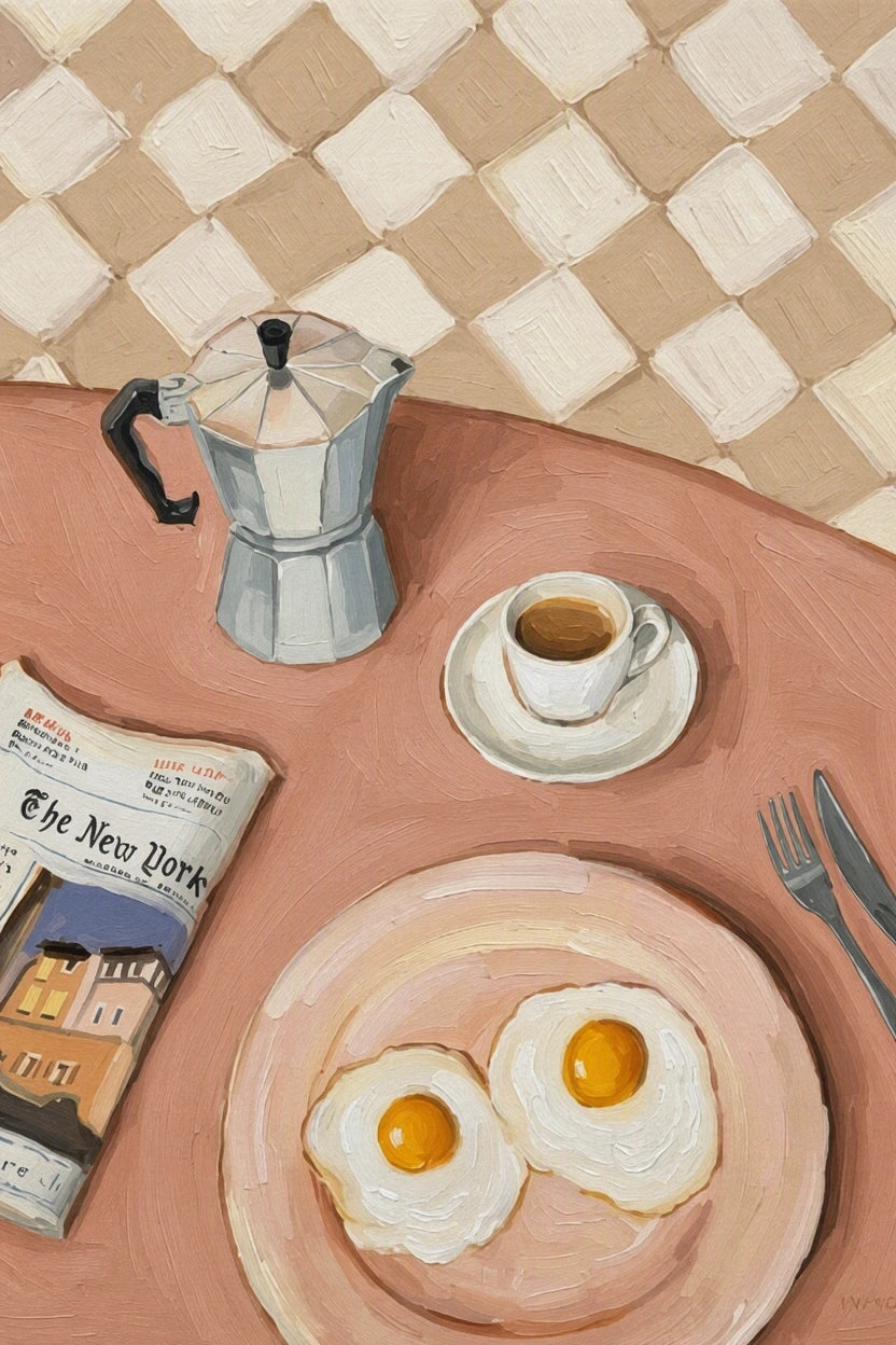 Set of 2 Canvas Prints – Figs & Co. Breakfast & Sunny Side Eggs | Contemporary Food Wall Art