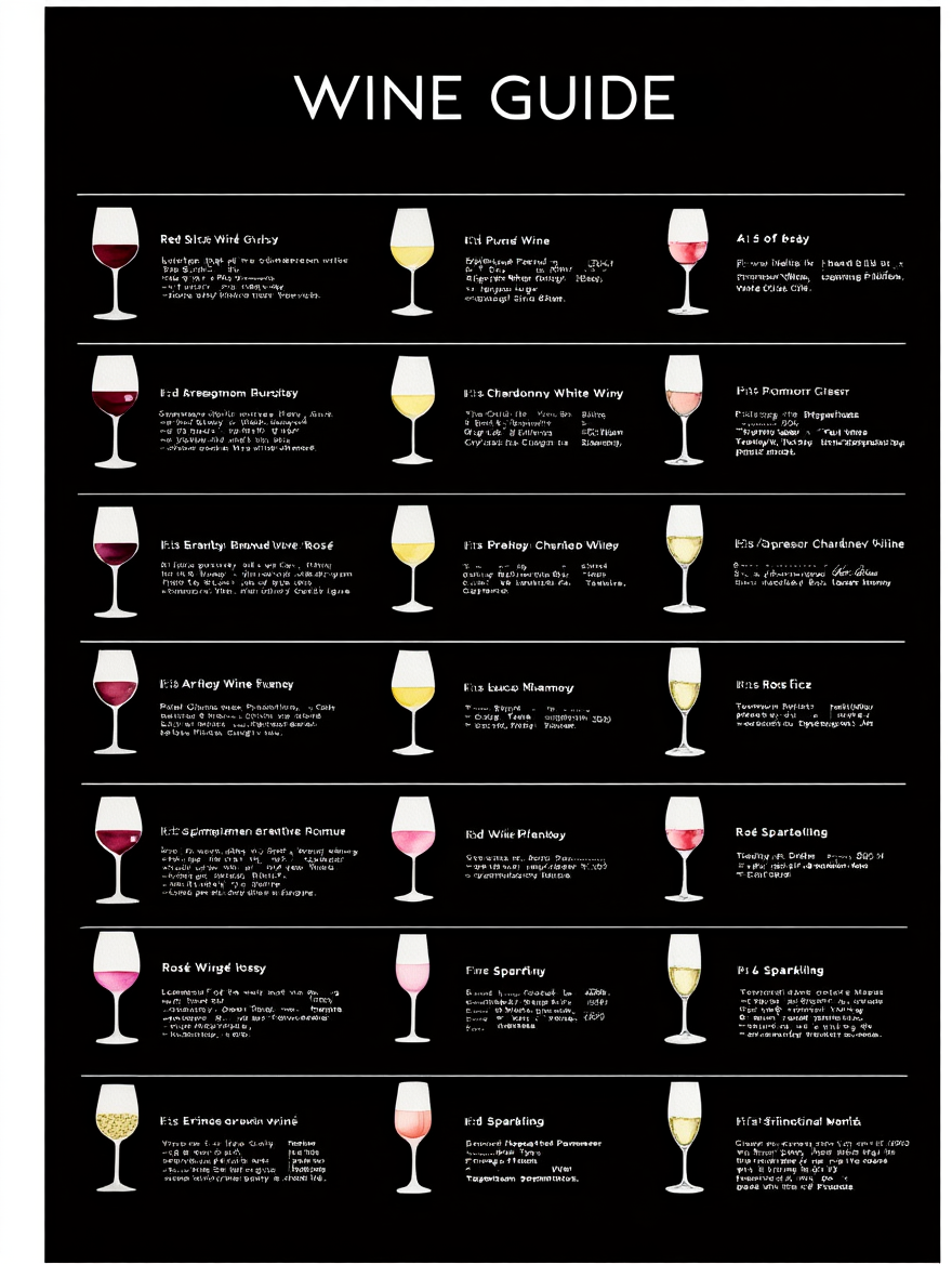 Wine Guide Poster – Illustrated Wall Art for Wine Lovers