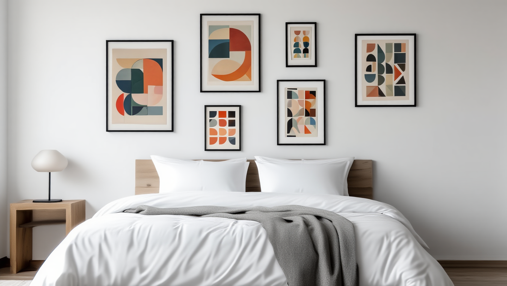 Nordic Bauhaus Mid-Century – Living Room Set of 6 Modern Prints
