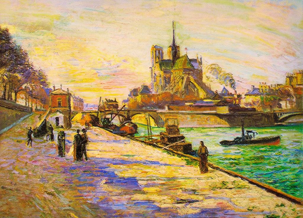 Notre Dame de Paris – Armand Guillaumin Poster | Impressionist Parisian Landmark Art Print