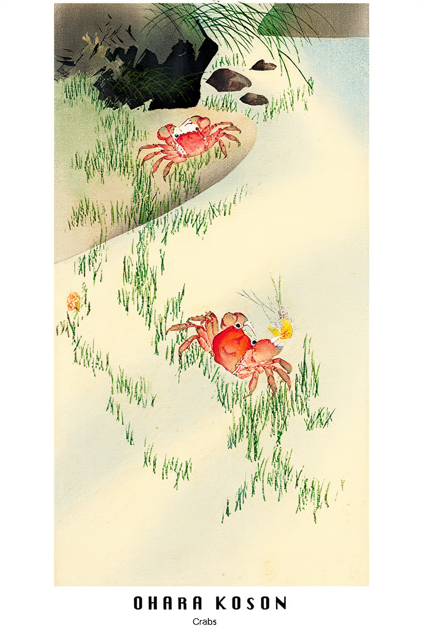 Ohara Koson - Crabs Poster