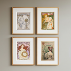 Alphonse Mucha 4-Print Collection – Art Nouveau Elegance - Hakyarts