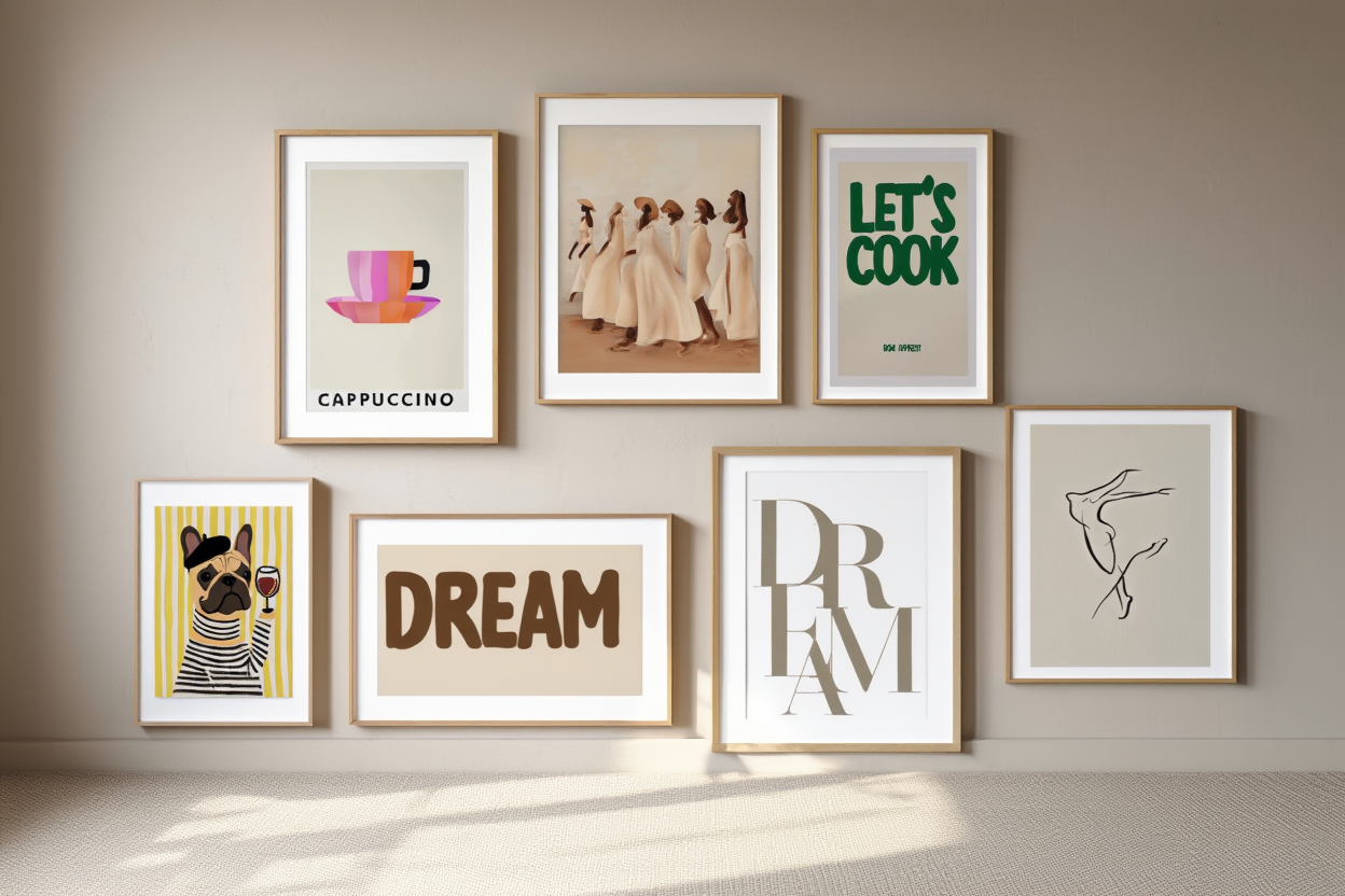 Neutral & Funny Daily Life – 6 Mix & Match Art Prints