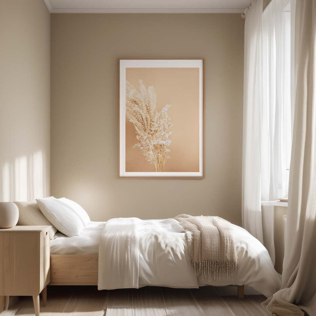 Golden Wheat No. 2 Poster | Minimalist Botanical Wall Art Print - Hakyarts