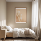 Golden Wheat No. 2 Poster | Minimalist Botanical Wall Art Print - Hakyarts