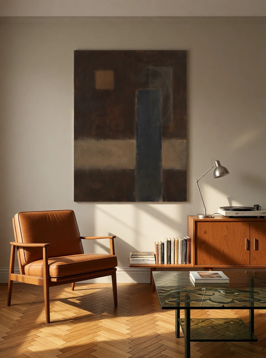 Canvas Print Rich Dark Oak | Contemporary Abstract Wall Art