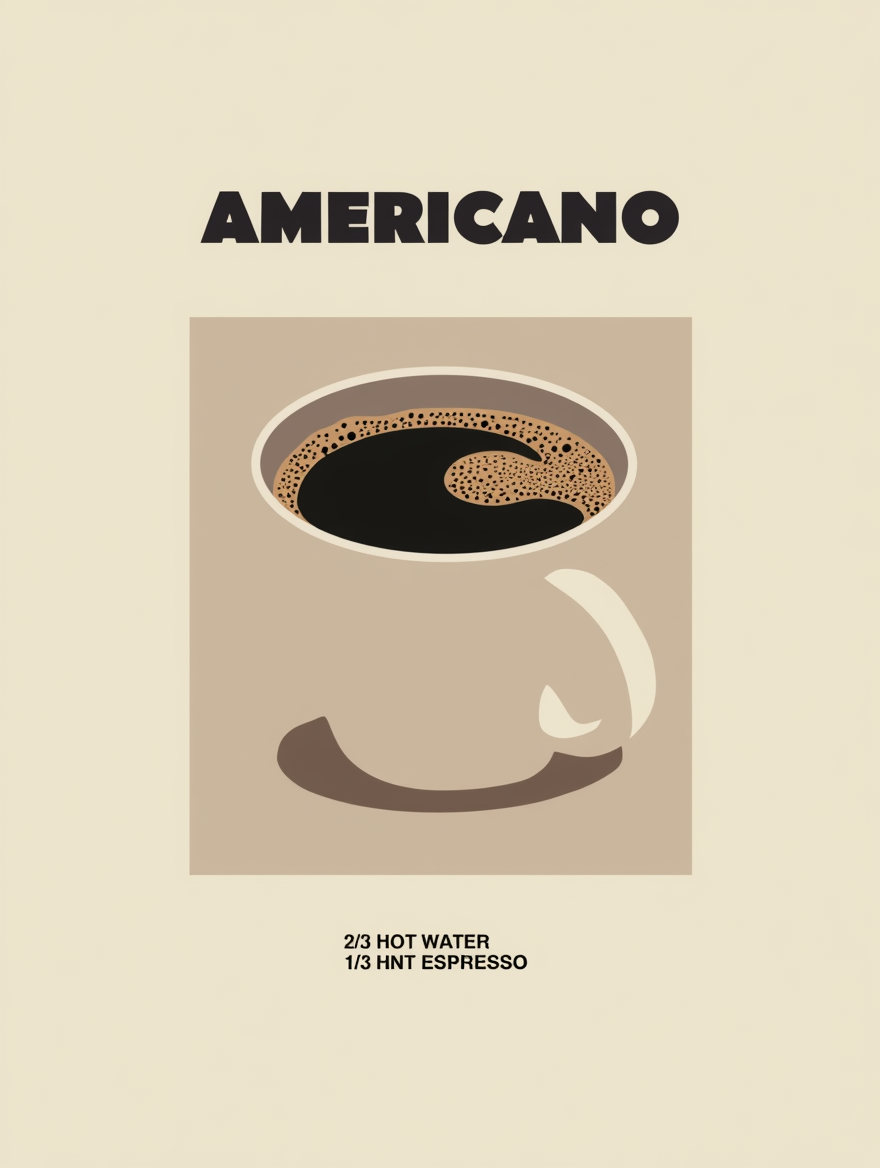 Americano – Sleek Minimalist Coffee Wall Art Poster