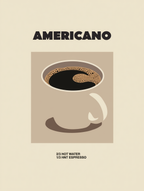 Americano – Sleek Minimalist Coffee Wall Art Poster