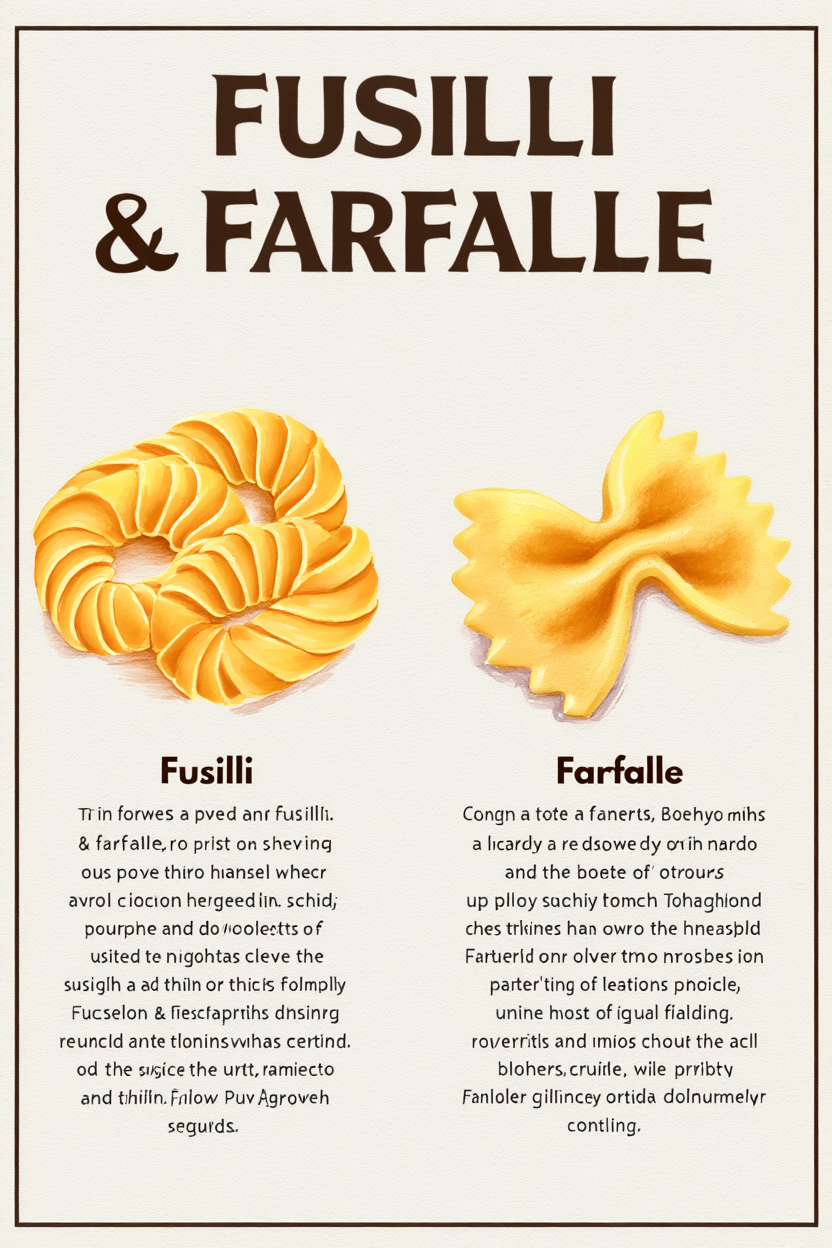 4 Pasta Prints – Retro Italian Kitchen Wall Art