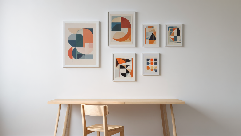 Nordic Bauhaus Mid-Century – Living Room Set of 6 Modern Prints